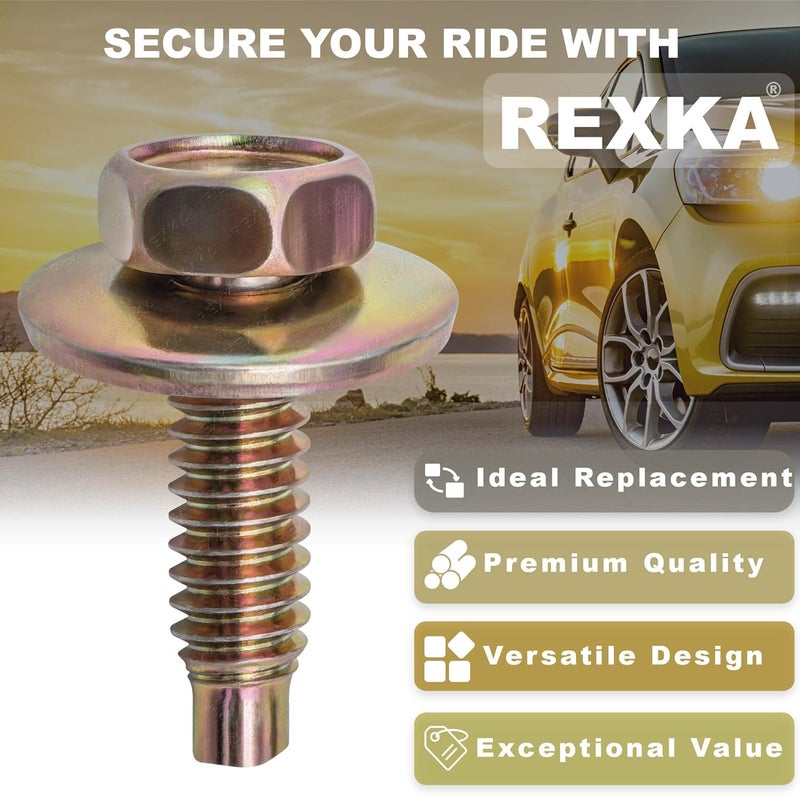 Rexka 10pcs Hex Head Sems Body Bolt 1/4"-20 X7/8" for Ford 57030-S36 - Image 3